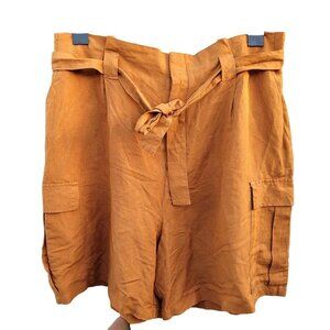 Women's Mustard Plat Front Plus Size Short Sz XXL